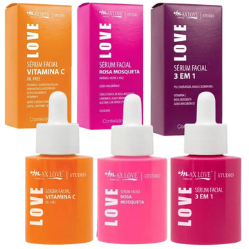 Kit Glow Perfeito 3X Max Love – Vitamina C + 3 em 1 + Rosa Mosqueta