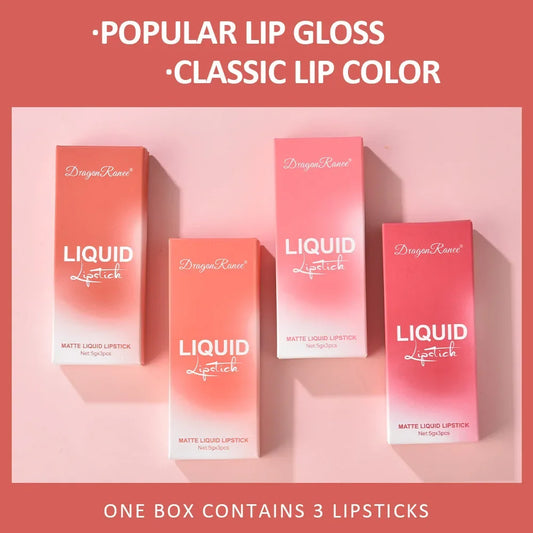 Trio Lip Matte Velvet – Batons Líquidos Longa Duração (3 Cores)